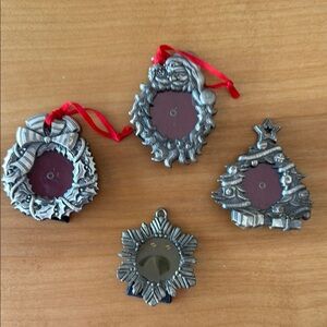 4 Pewter Picture Ornaments/Frames